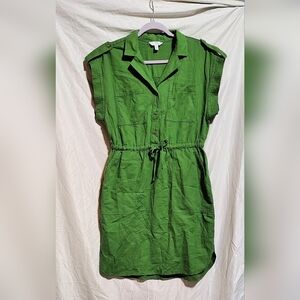 Green Casual Women's Dress With Pockets